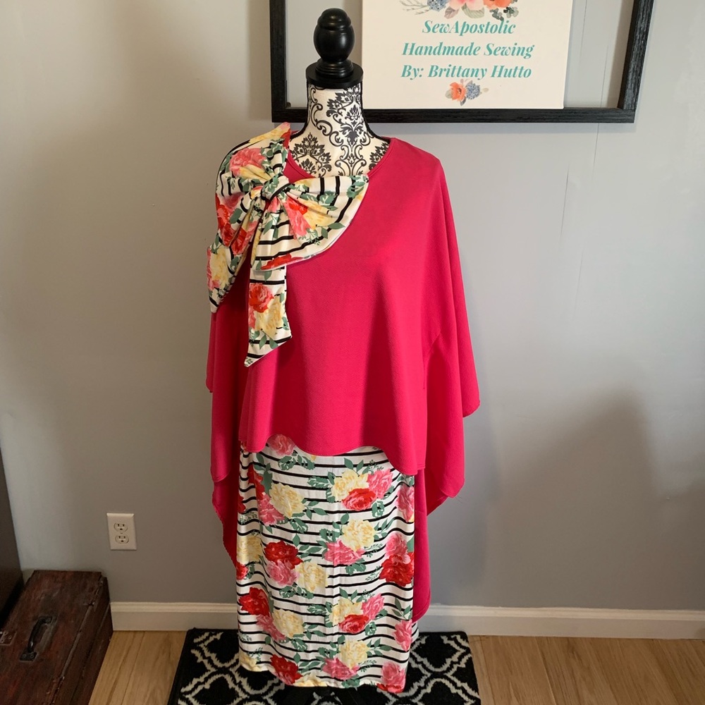 Handmade black white and pink outfit!